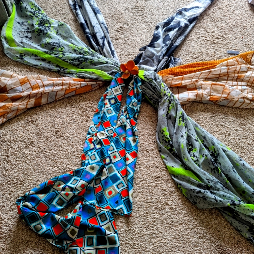 Four long Scarves